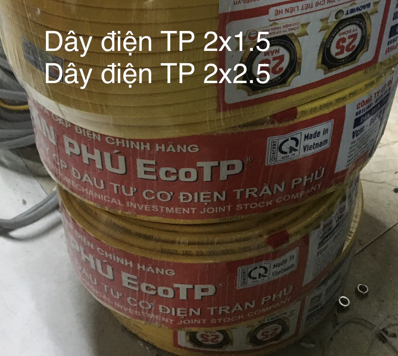 Dây điện Trần phú dẹt mềm 2x2.5mm cuộn 100m